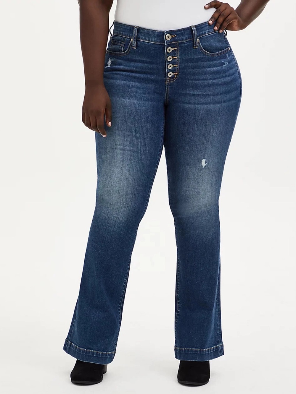 Torrid Mid Rise Flare Leg Vintage Stretch 22R